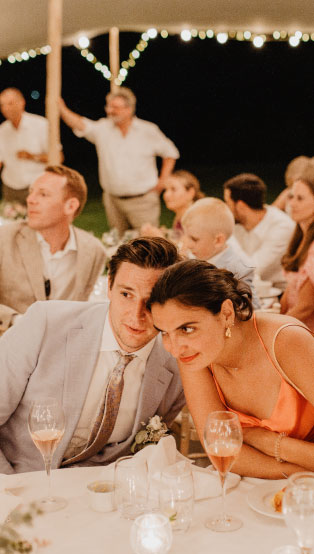 Couple sitting at a table