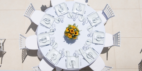 White wedding table